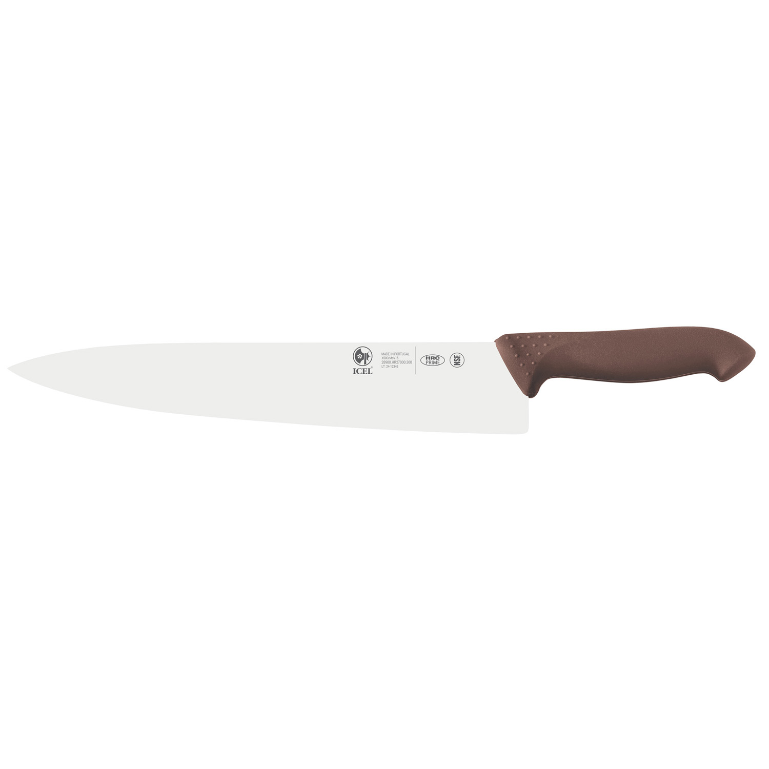 Нож поварской 300/440 мм. Шеф узкое лезвие, коричневый антибактер. ручка HoReCa Icel /1/6/
